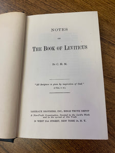 Notes on The Book of Leviticus by Charles Henry MacKintosh